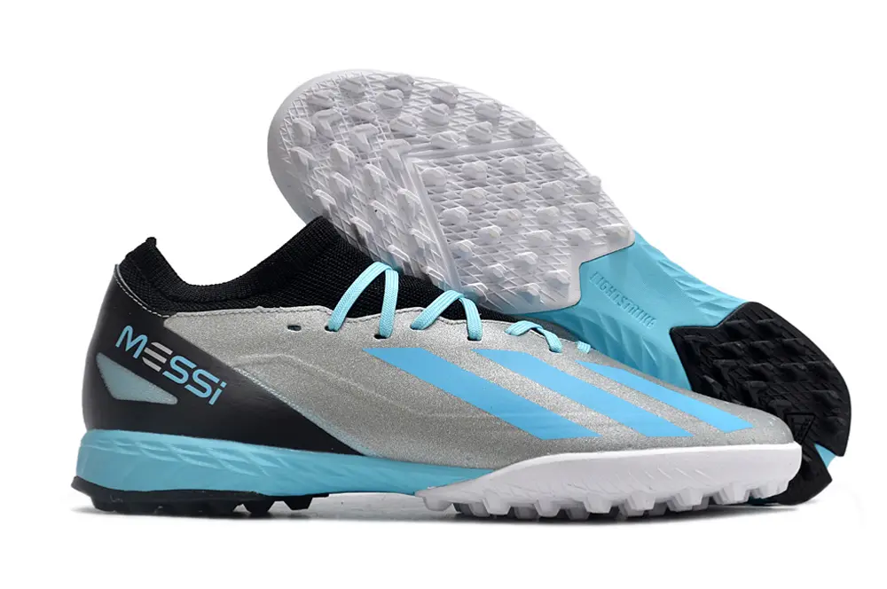 Messi x Adidas X Crazyfast.3 TF - Silver/Sky Blue/Sapphire Black