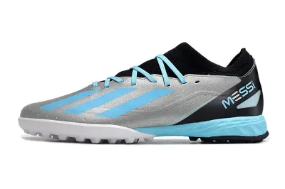 Messi x Adidas X Crazyfast.3 TF - Silver/Sky Blue/Sapphire Black