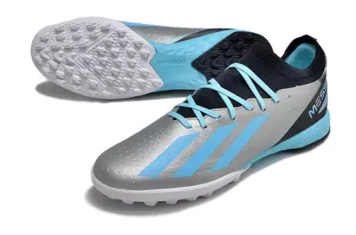 Messi x Adidas X Crazyfast.3 TF - Silver/Sky Blue/Sapphire Black