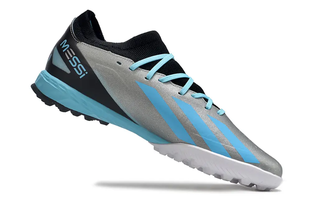 Messi x Adidas X Crazyfast.3 TF - Silver/Sky Blue/Sapphire Black