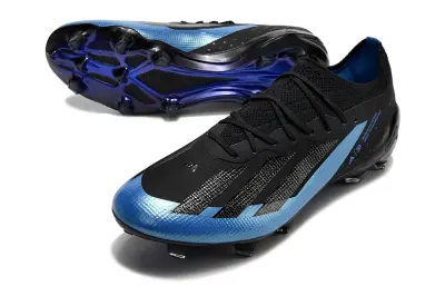 Bugatti x Adidas X Crazyfast.1 FG Firm Ground Soccer Cleats - Black/Sky Blue/Dark Night