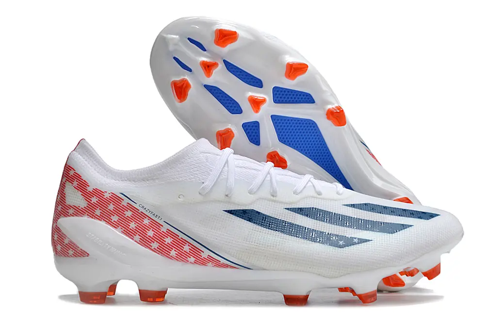 Adidas X Crazyfast.1 USA FG - White/Sky Blue/Inferno Red
