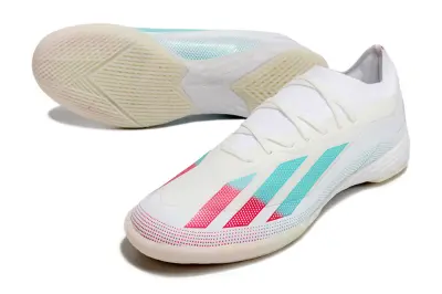 Adidas X Crazyfast.1 IC Futsal Indoor Soccer Shoes - White/Aqua Splash/Crimson Burst