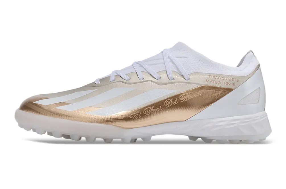 Messi x Adidas X Crazyfast.1 TF - White/Metallic Gold/Crystal White