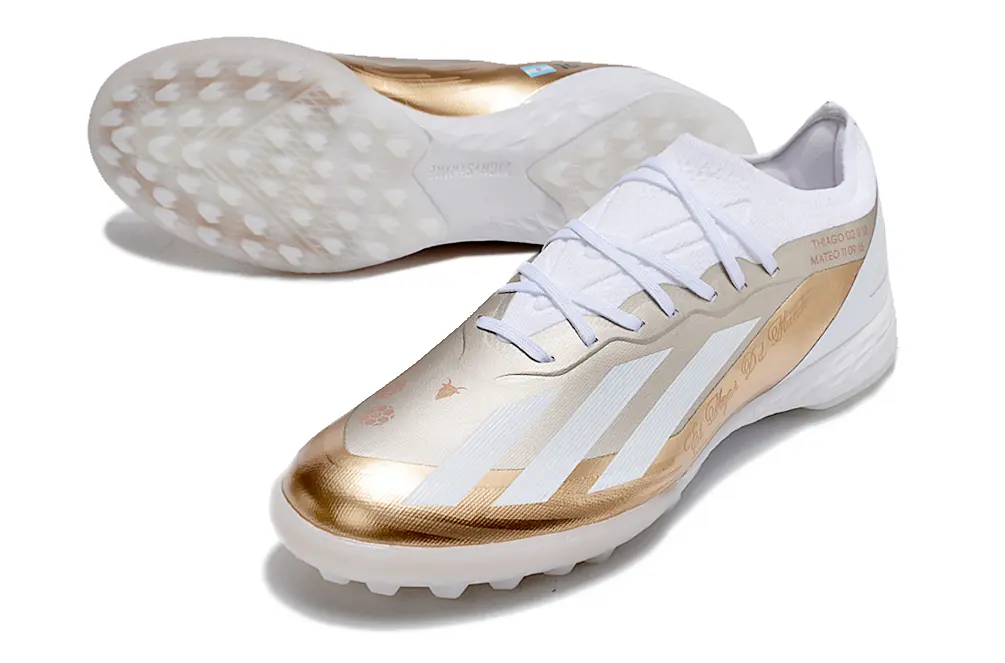 Messi x Adidas X Crazyfast.1 TF - White/Metallic Gold/Crystal White