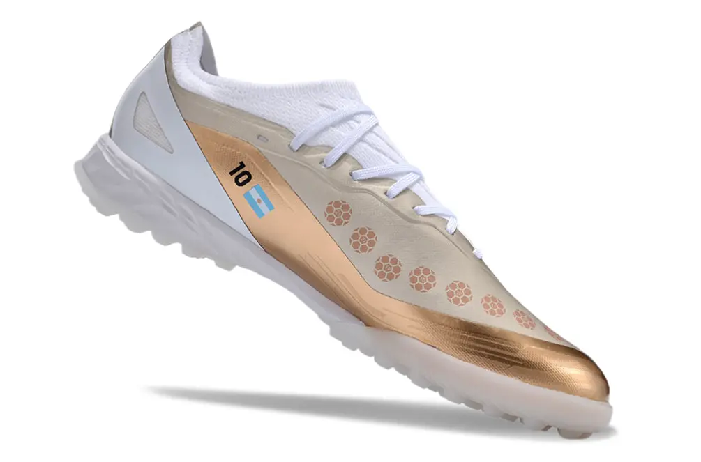 Messi x Adidas X Crazyfast.1 TF - White/Metallic Gold/Crystal White