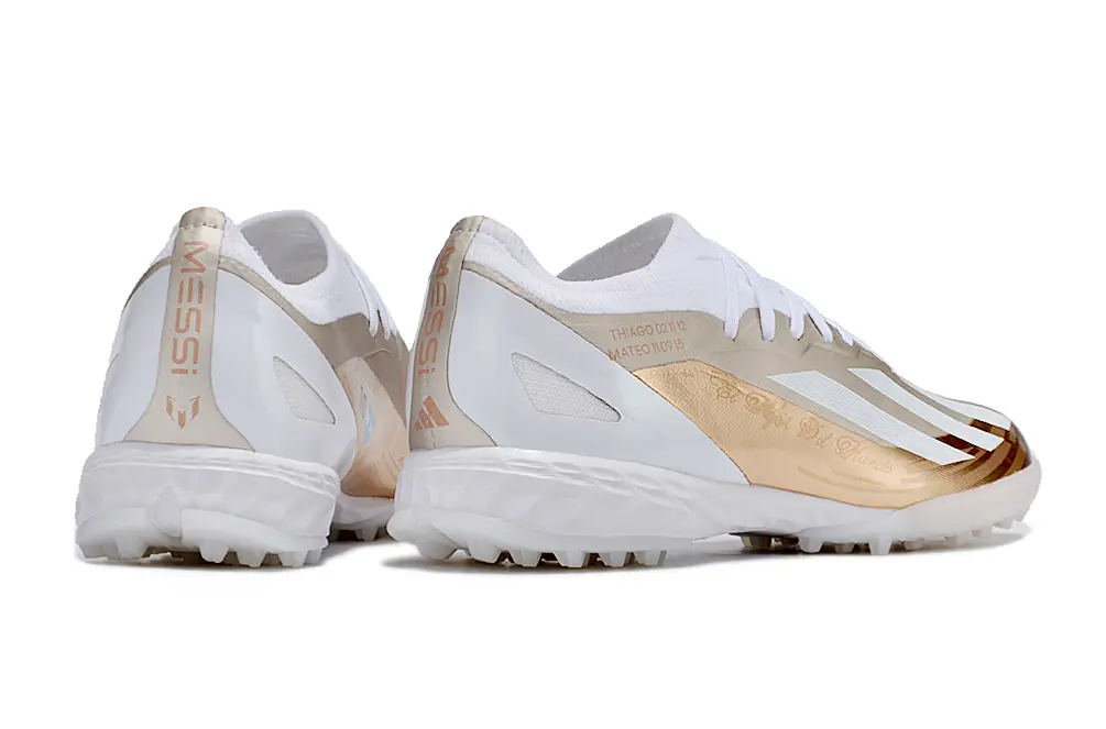 Messi x Adidas X Crazyfast.1 TF - White/Metallic Gold/Crystal White