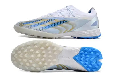 Adidas X Crazyfast.1 TF - White/Sky Blue/Golden Yellow