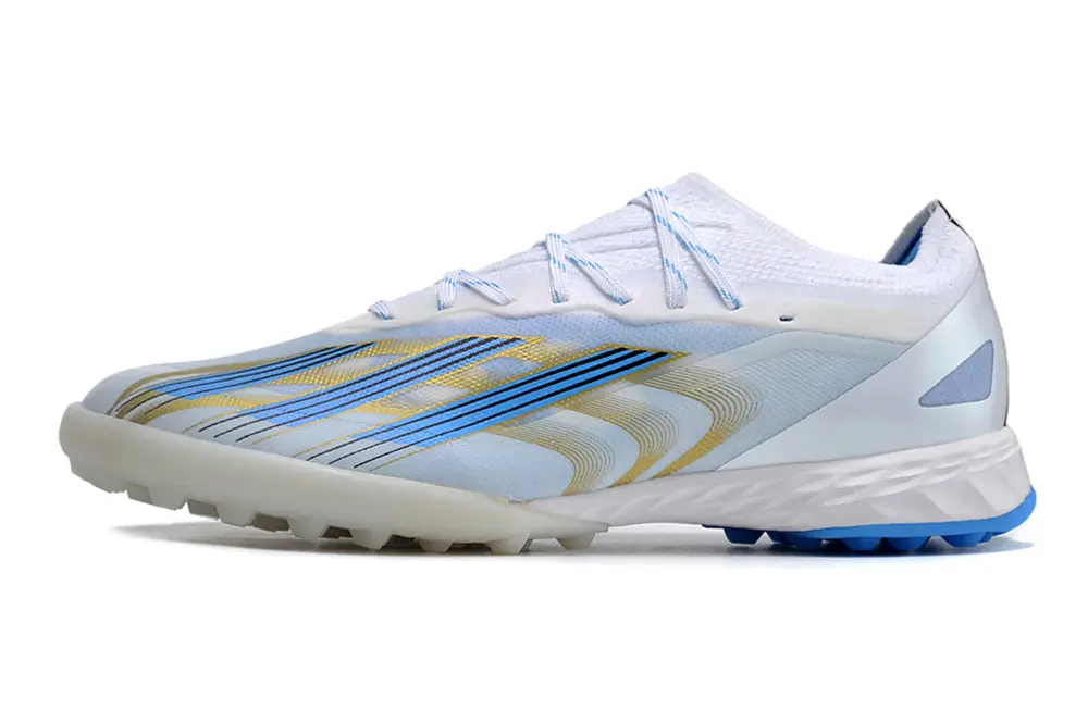 Adidas X Crazyfast.1 TF - White/Sky Blue/Golden Yellow