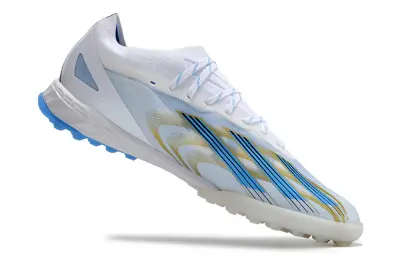 Adidas X Crazyfast.1 TF - White/Sky Blue/Golden Yellow