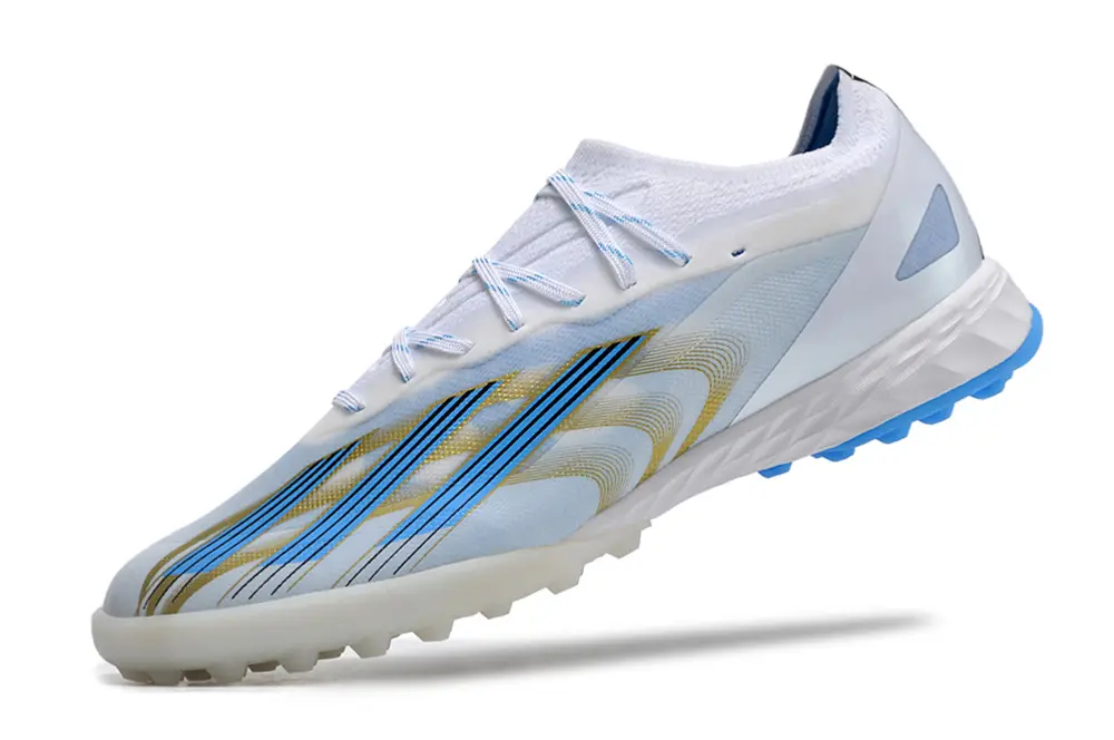Adidas X Crazyfast.1 TF - White/Sky Blue/Golden Yellow