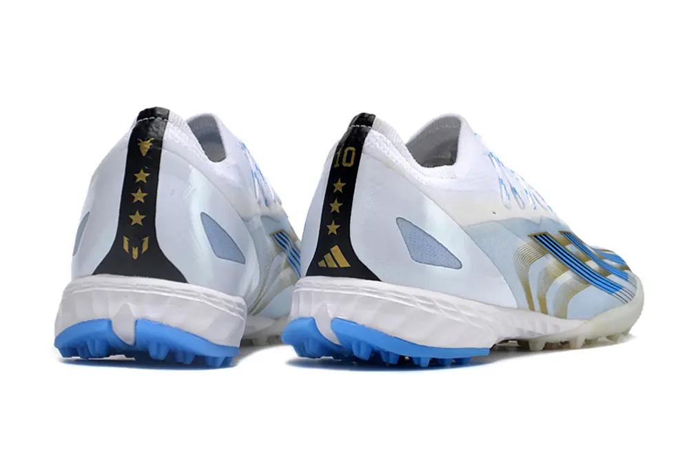 Adidas X Crazyfast.1 TF - White/Sky Blue/Golden Yellow