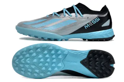 Messi x Adidas X Crazyfast.1 TF - Silver/Sky Blue/Black