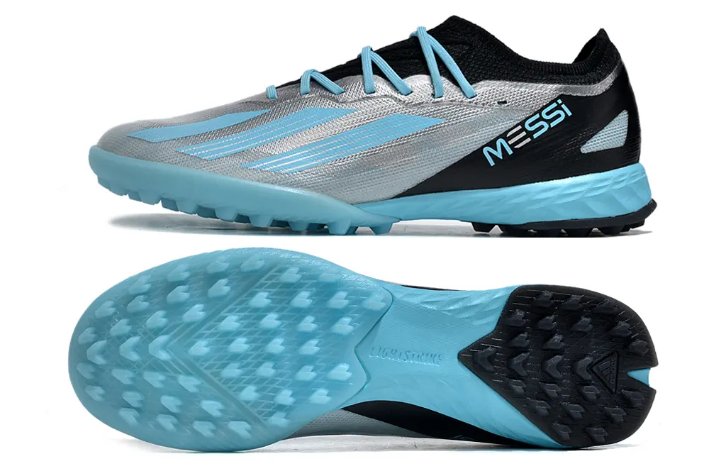Messi x Adidas X Crazyfast.1 TF - Silver/Sky Blue/Black