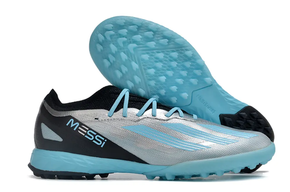 Messi x Adidas X Crazyfast.1 TF - Silver/Sky Blue/Black