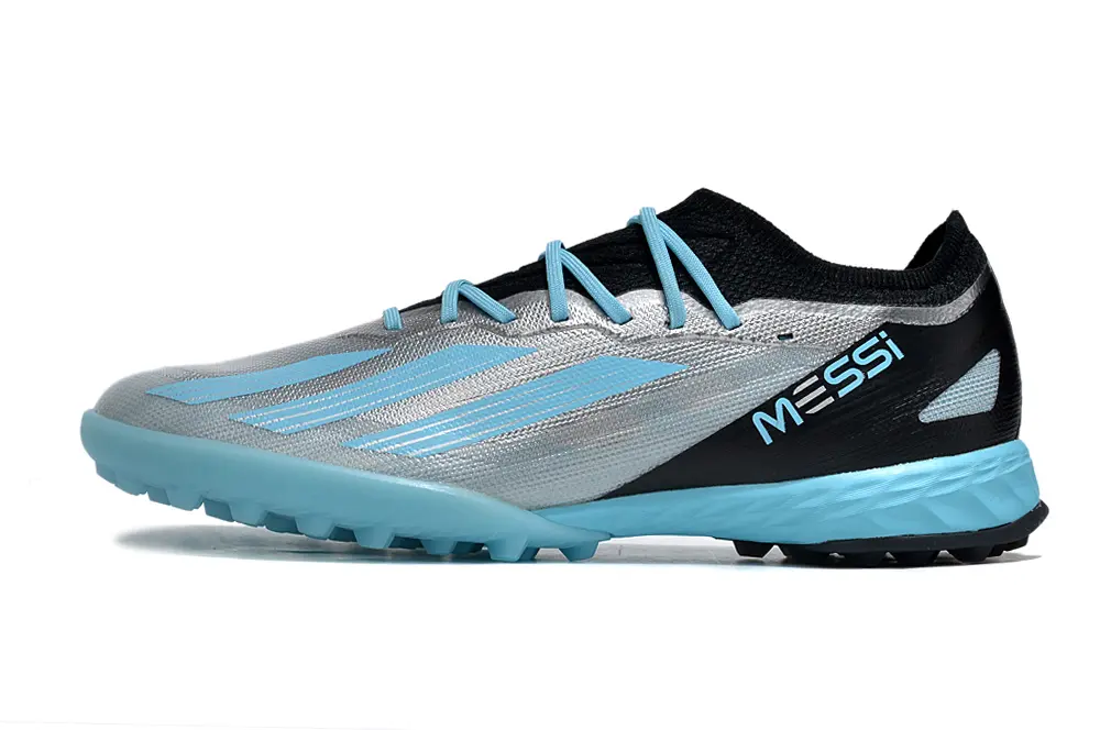 Messi x Adidas X Crazyfast.1 TF - Silver/Sky Blue/Black