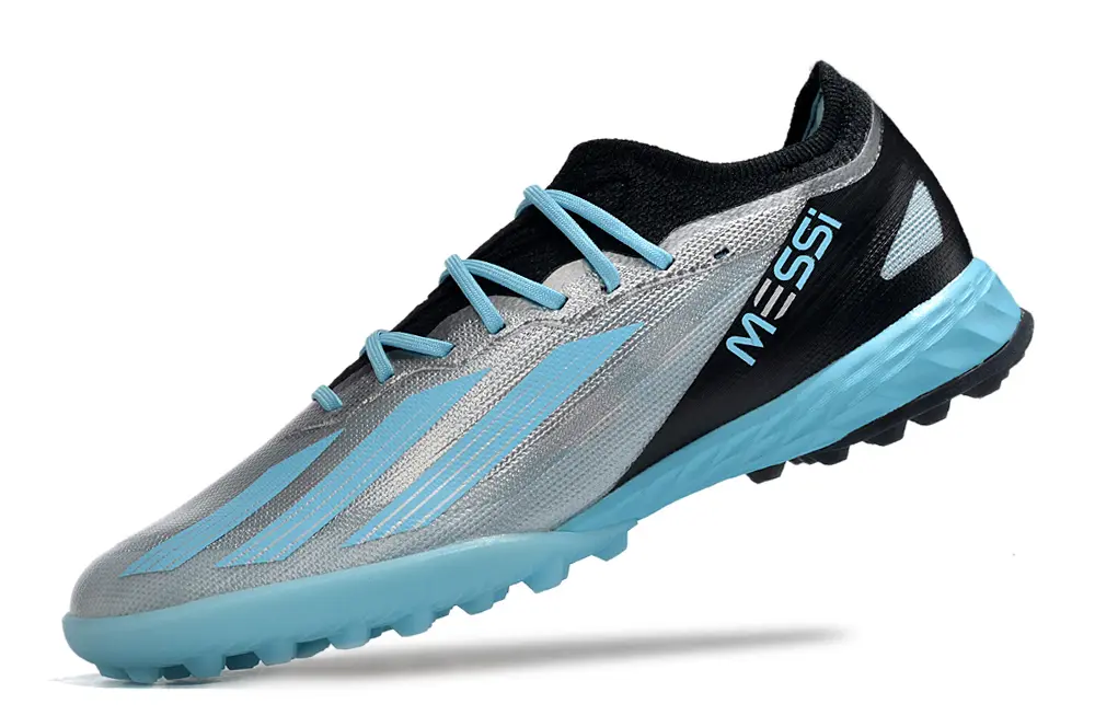 Messi x Adidas X Crazyfast.1 TF - Silver/Sky Blue/Black