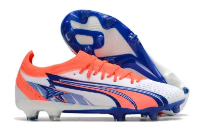 Puma Ultra Ultimate FG - White/Electric Orange/Blue Burst
