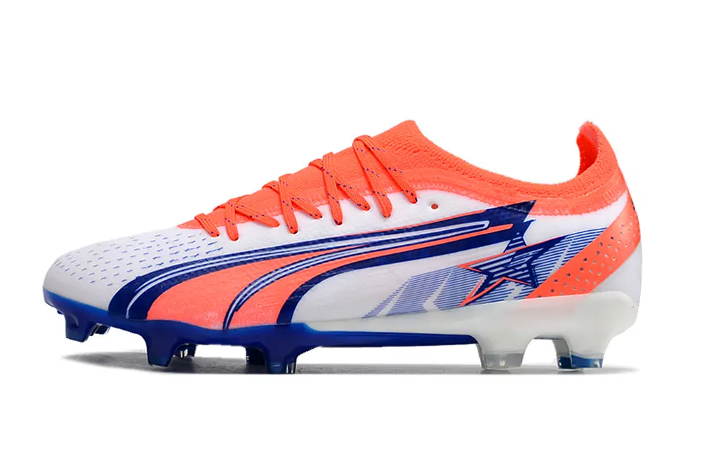 Puma Ultra Ultimate FG - White/Electric Orange/Blue Burst