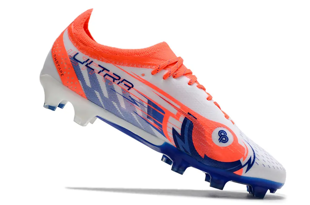 Puma Ultra Ultimate FG - White/Electric Orange/Blue Burst