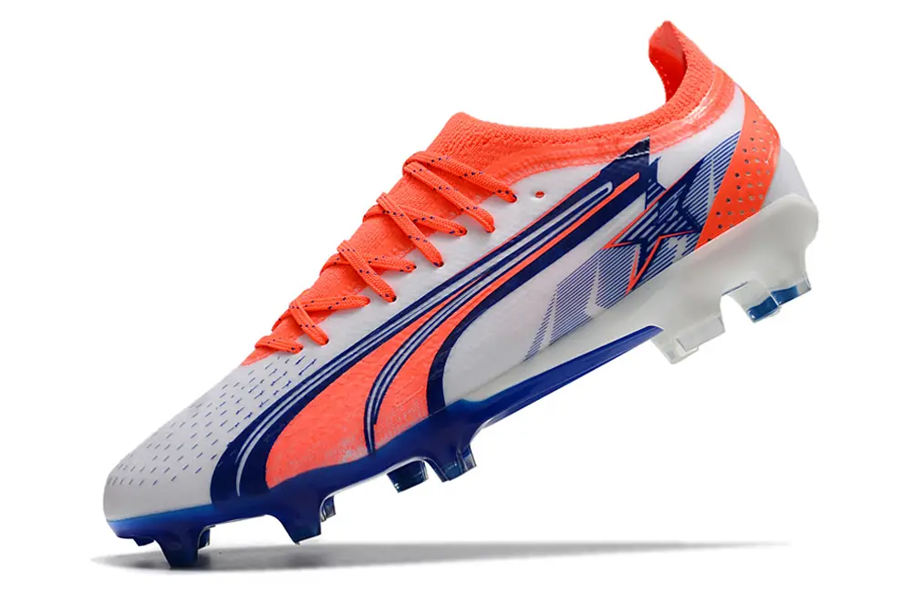 Puma Ultra Ultimate FG - White/Electric Orange/Blue Burst