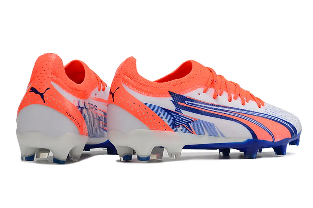Puma Ultra Ultimate FG - White/Electric Orange/Blue Burst