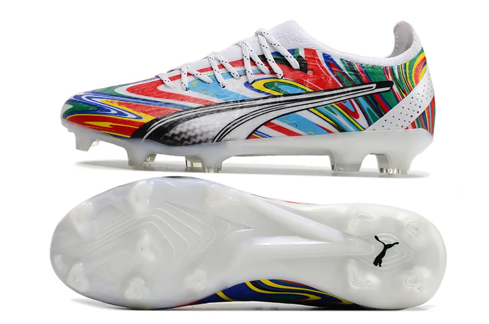 Puma Ultra Ultimate FG - White/Vibrant Multicolor/Rainbow Swirl