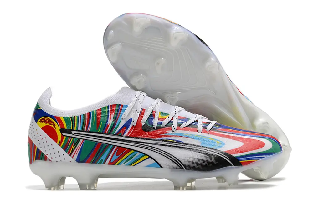 Puma Ultra Ultimate FG - White/Vibrant Multicolor/Rainbow Swirl