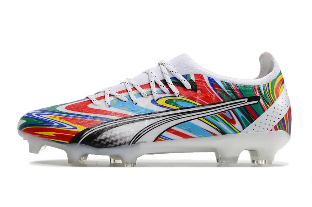 Puma Ultra Ultimate FG - White/Vibrant Multicolor/Rainbow Swirl