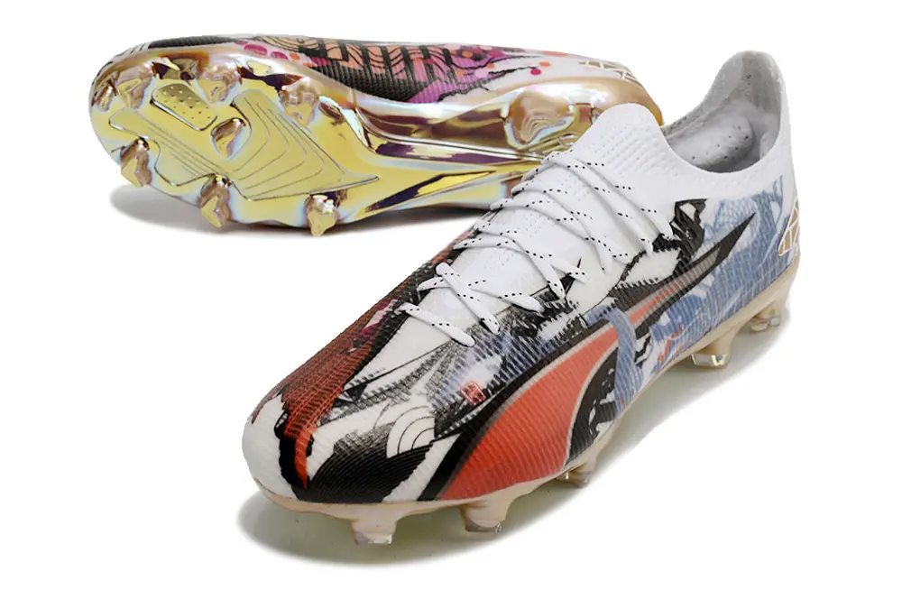 Puma Ultra Ultimate FG - White/Fiery Red/Metallic Gold