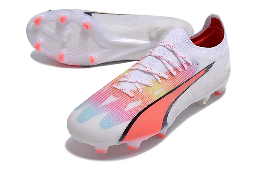 Puma Ultra Ultimate FG - White/Neon Pink/Gradient Blue