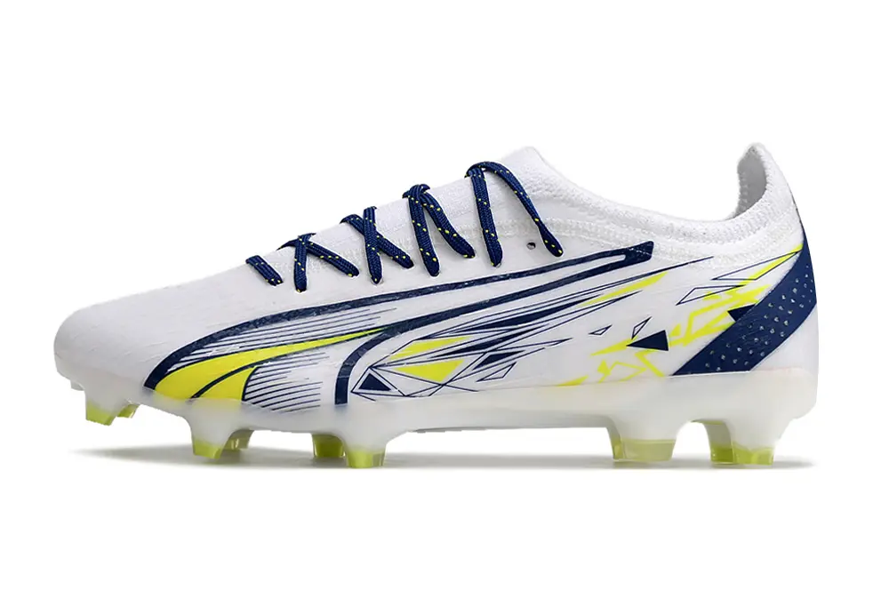 Puma Ultra Ultimate FG - White/Electric Yellow/Navy Blue