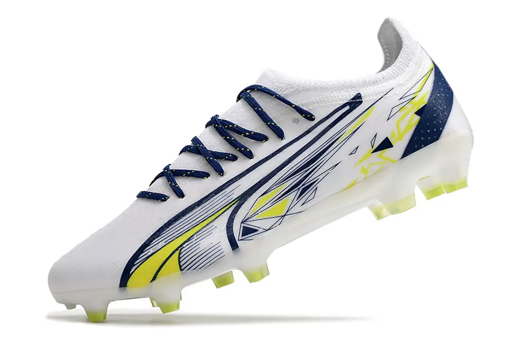 Puma Ultra Ultimate FG - White/Electric Yellow/Navy Blue