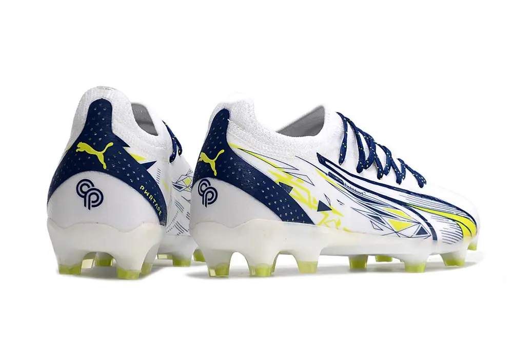 Puma Ultra Ultimate FG - White/Electric Yellow/Navy Blue