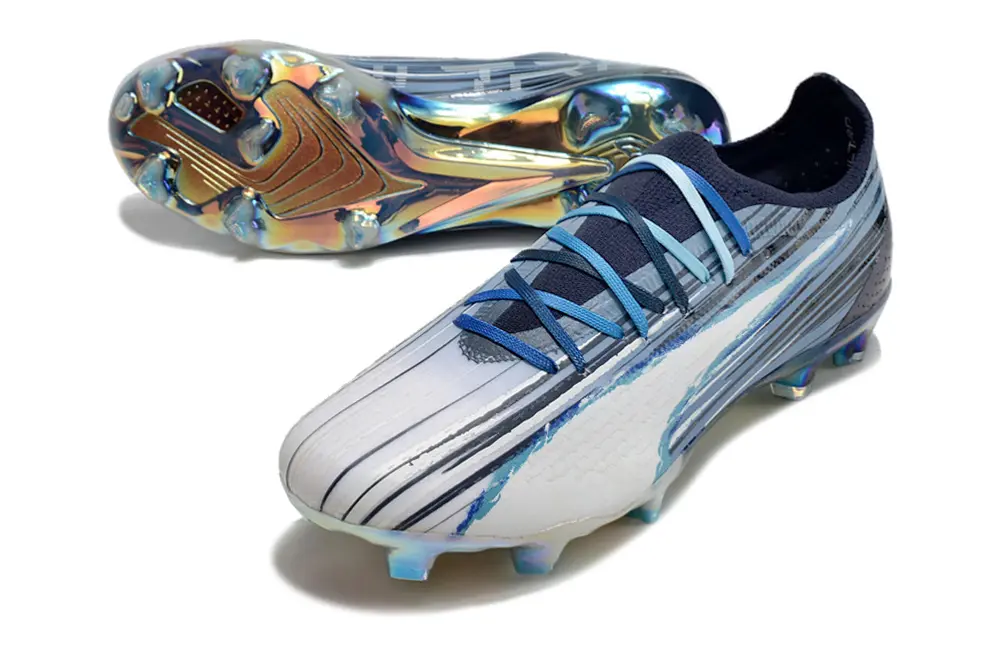Puma Ultra Ultimate FG - White/Navy Blue/Iridescent