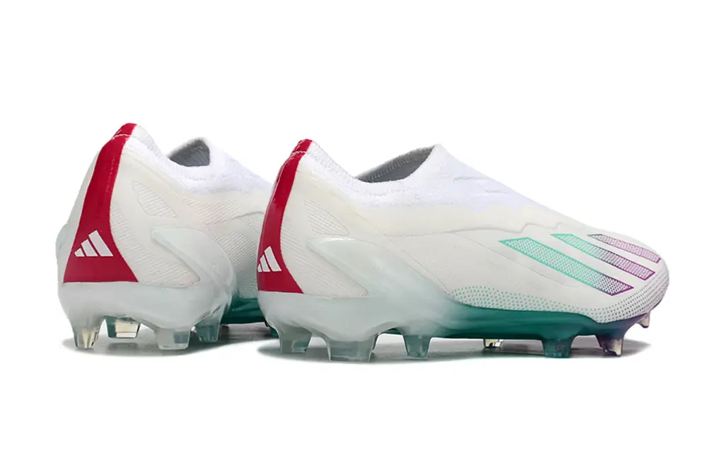 Adidas X Crazyfast Elite Laceless FG - White/Vibrant Purple/Teal Green
