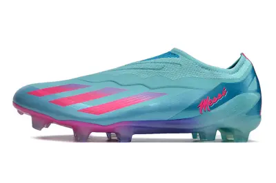 Messi x Adidas X Crazyfast Elite Laceless FG - Aqua/Fluorescent Pink/Gradient Lavender