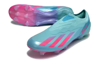Messi x Adidas X Crazyfast Elite Laceless FG - Aqua/Fluorescent Pink/Gradient Lavender