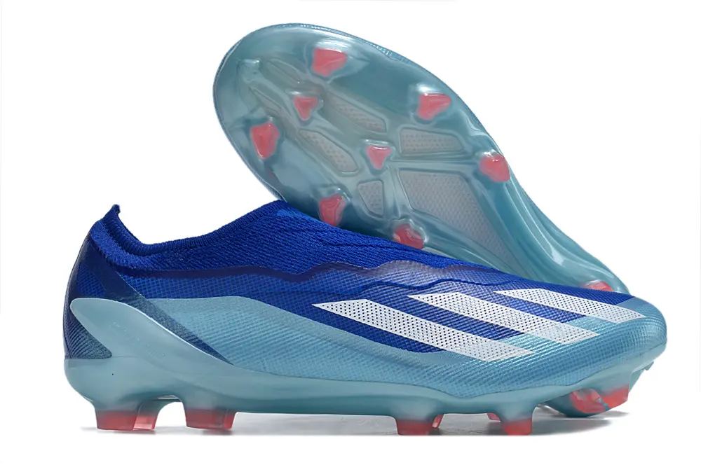 Adidas X Crazyfast Elite Laceless FG - Blue/Aqua Blue/Pink Accents