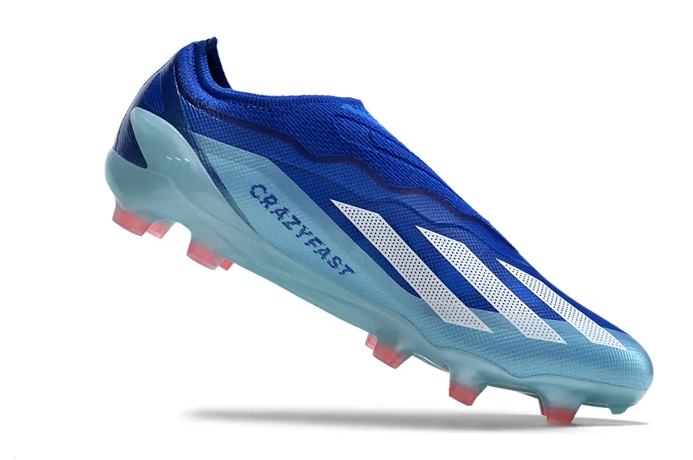 Adidas X Crazyfast Elite Laceless FG - Blue/Aqua Blue/Pink Accents