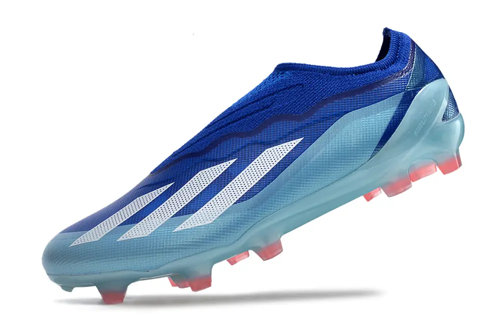 Adidas X Crazyfast Elite Laceless FG - Blue/Aqua Blue/Pink Accents