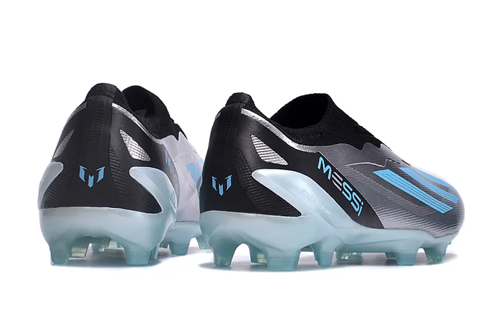 Messi x Adidas X Crazyfast Elite Laceless FG - Silver/Sky Blue/Black
