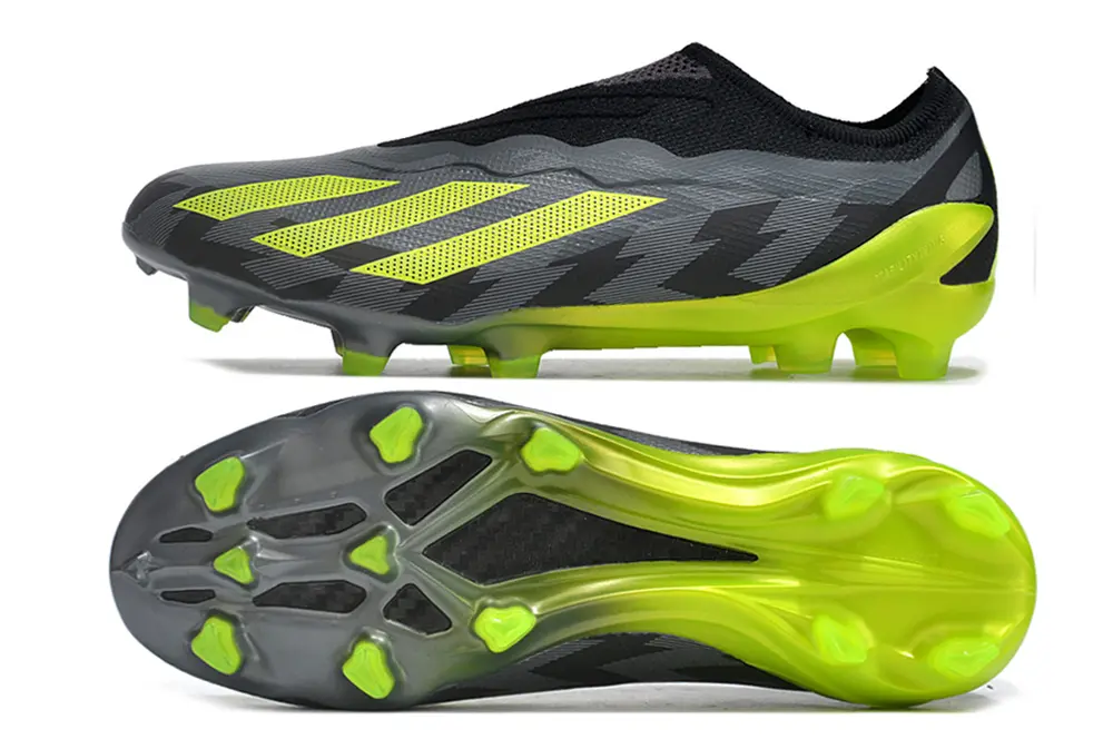 Adidas X Crazyfast Elite Laceless FG - Black/Electric Green/Charcoal Grey