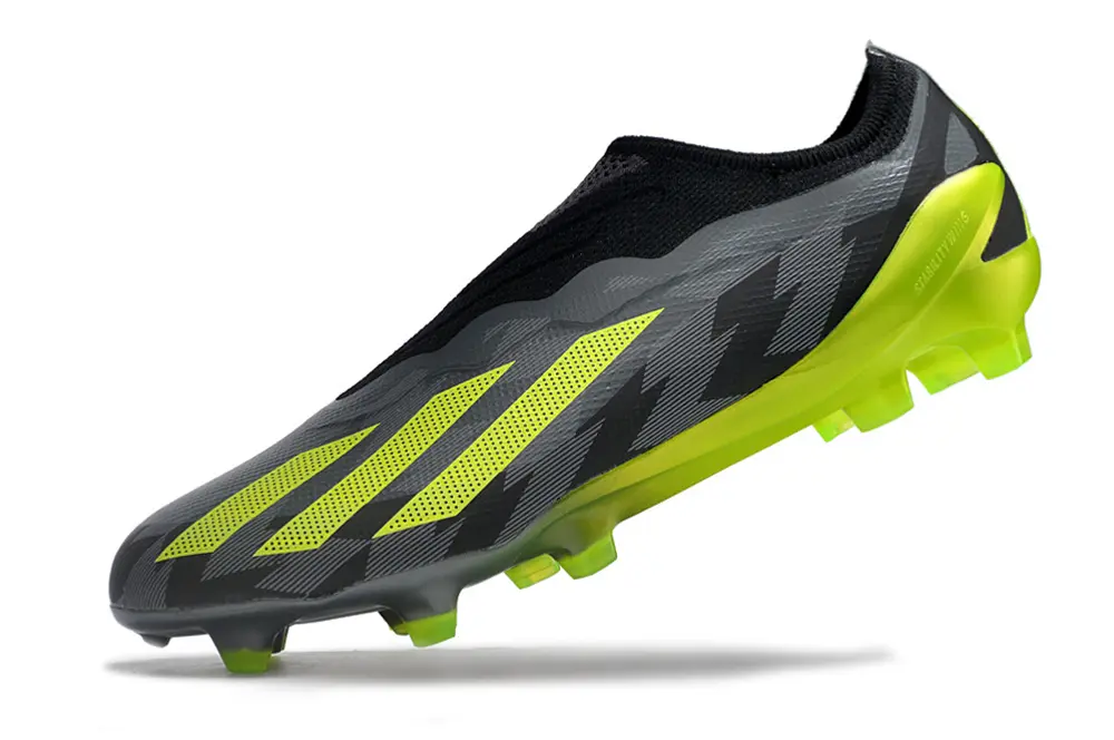 Adidas X Crazyfast Elite Laceless FG - Black/Electric Green/Charcoal Grey