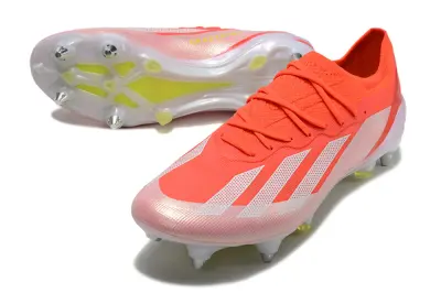 Adidas X Crazyfast.1 SG Soft Ground Soccer Cleats - Pink/Bright Coral/Neon Yellow
