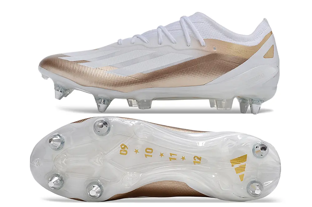 Messi x Adidas X Crazyfast.1 SG - White/Metallic Gold/Crisp White