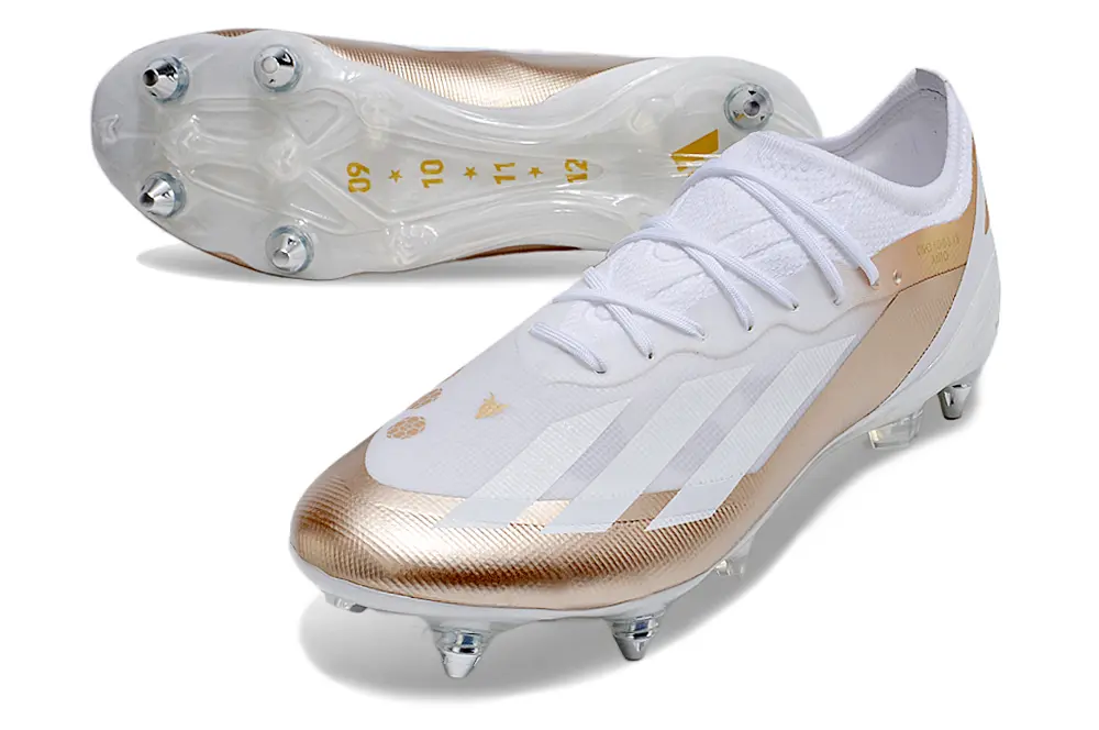 Messi x Adidas X Crazyfast.1 SG - White/Metallic Gold/Crisp White