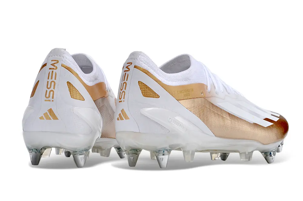 Messi x Adidas X Crazyfast.1 SG - White/Metallic Gold/Crisp White