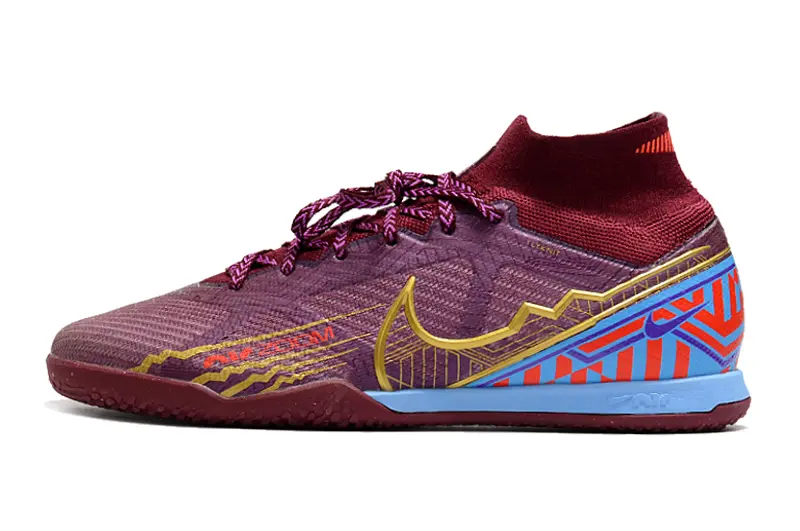 Nike Air Zoom Mercurial Superfly 9 Elite IC - Burgundy/Golden/Blue