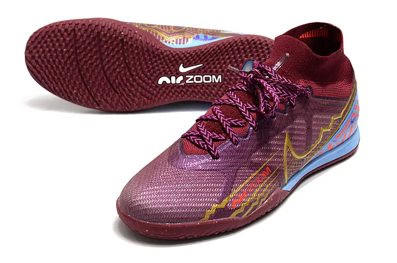 Nike Air Zoom Mercurial Superfly 9 Elite IC - Burgundy/Golden/Blue